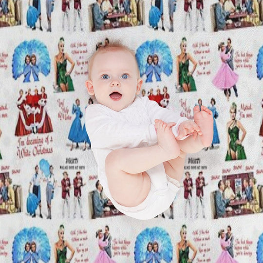 White Christmas Sustainable Throw Blanket