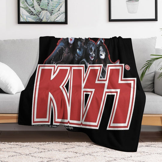 KISS Demon, Starchild, Spaceman And Catman Wrinkle-free Throw Blanket