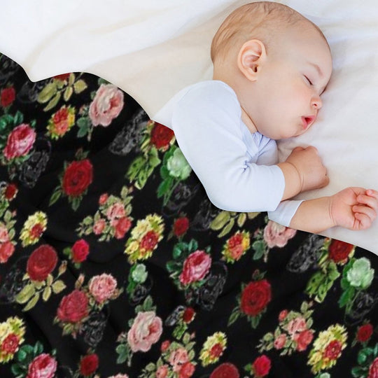 Victorian Death in Black Multi-functional Throw Blanket