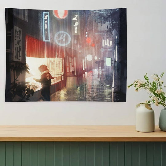 Night in Tokyo Tapestry