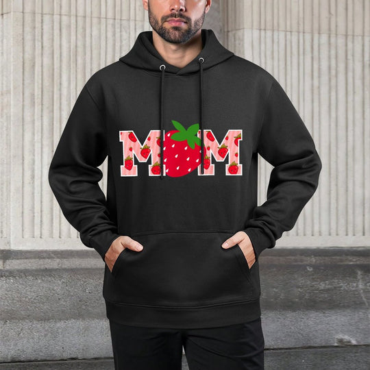 Mom Strawberry First Birthday Party Funny Strawberry Cotton-Polyester Blend Hoodie