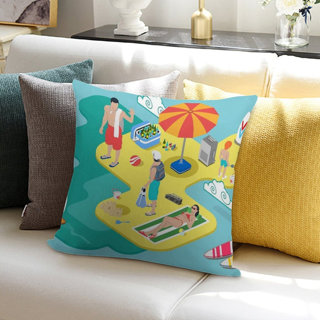 Beach Life - Summer Holidays Soft Multiple Sizes Throw Pillow