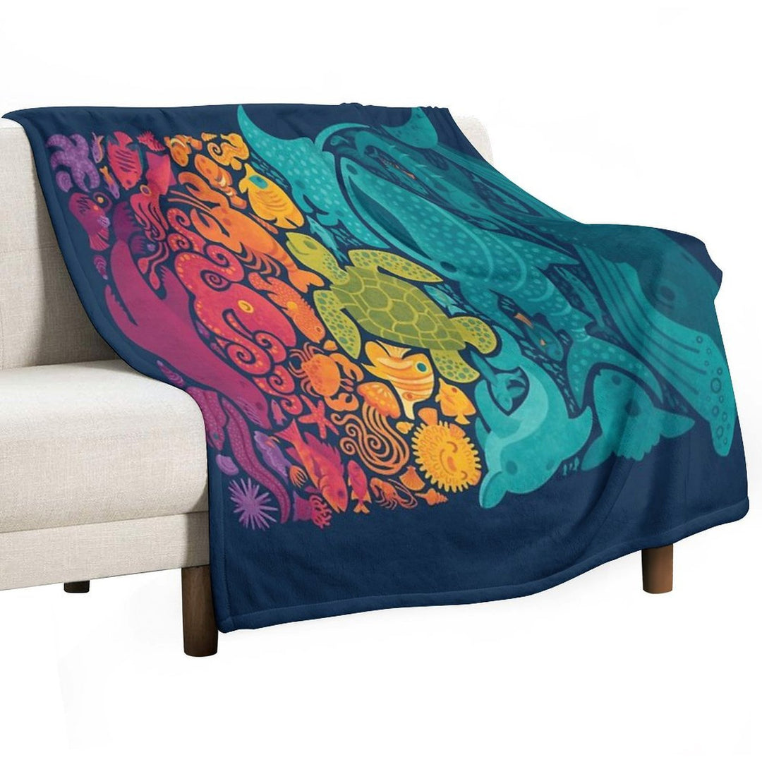Aquatic Spectrum Comfort Throw Blanket