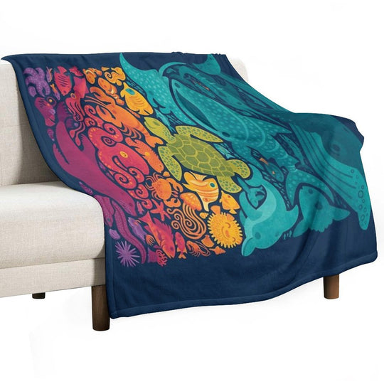 Aquatic Spectrum Comfort Throw Blanket