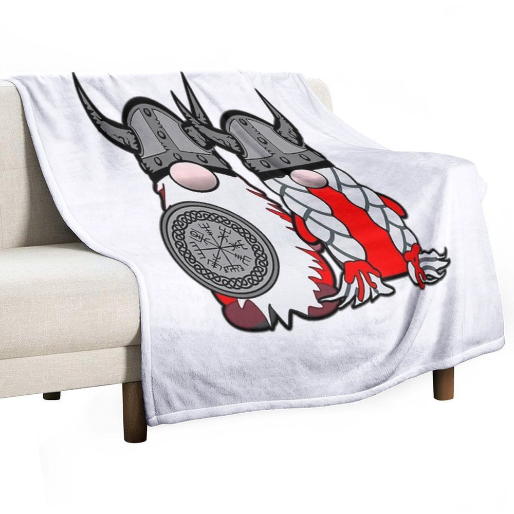 Cute Nordic Gnomes Viking Tomte Couple Scandinavian Nisse Versatility Throw Blanket