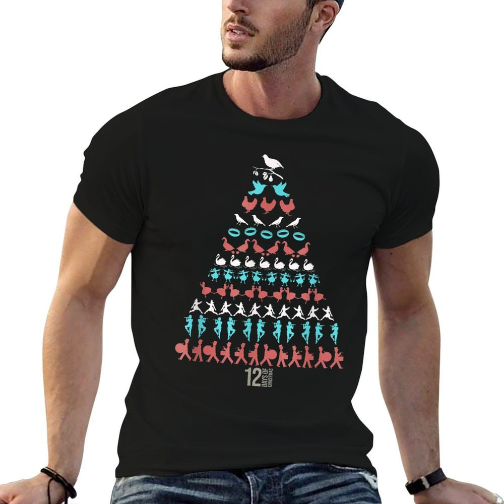 12 Days of Christmas Tree Classic Holiday Christmas Carol  Quick-drying T-Shirt