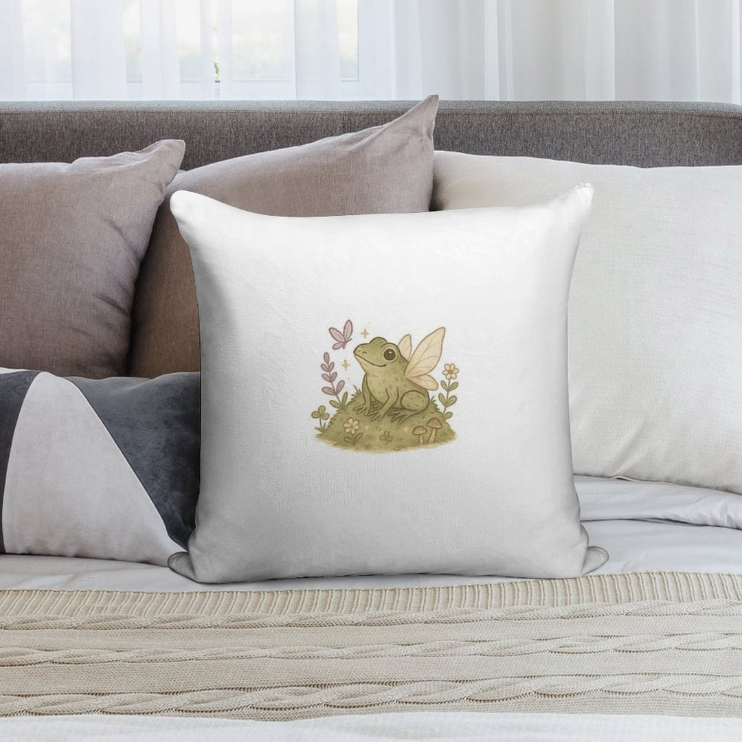 Fairy Frog Soft Decorative Cover Throw Pillow