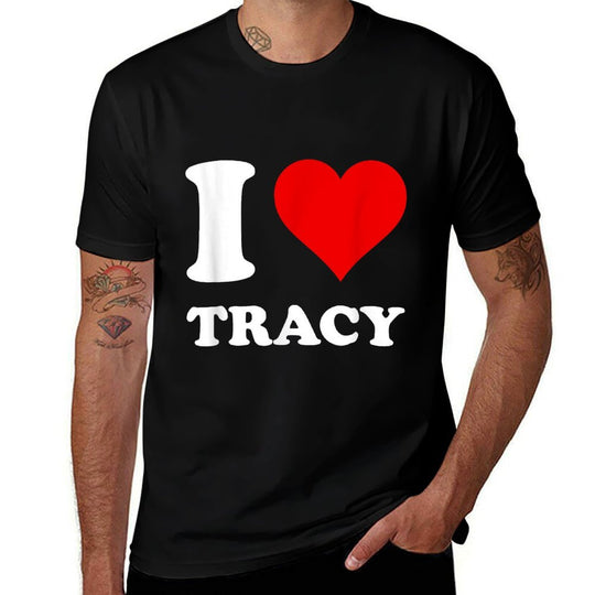 Red Heart I Love Tracy  Graphic-printed T-Shirt