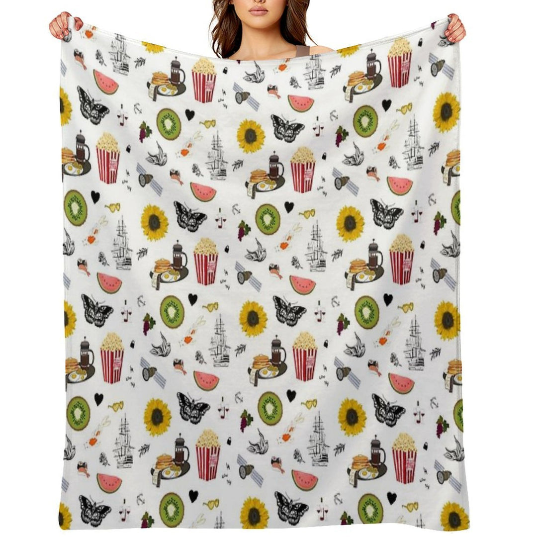 Harry Styles Song Illustration Collage Durable Throw Blanket
