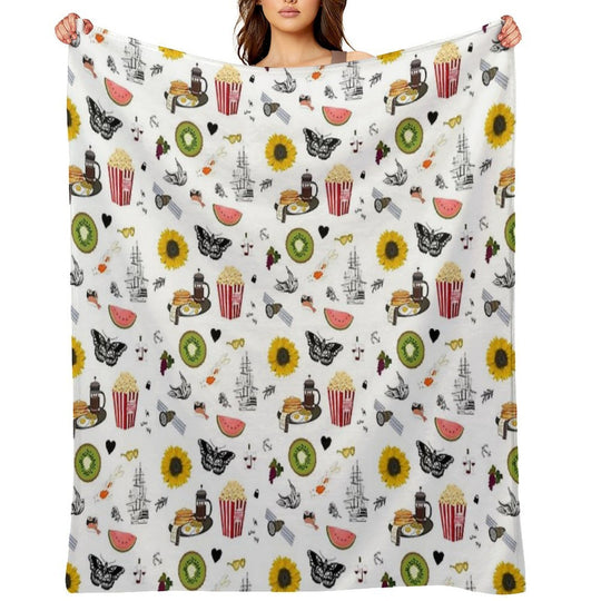 Harry Styles Song Illustration Collage Durable Throw Blanket