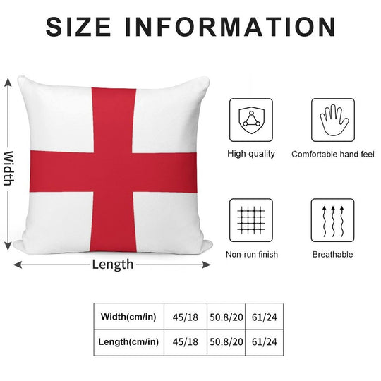Flag of England - St George's Cross - Football Sport Team Sticker T-Shirt Bedspread Soft Reinforced Edging Throw Pillow