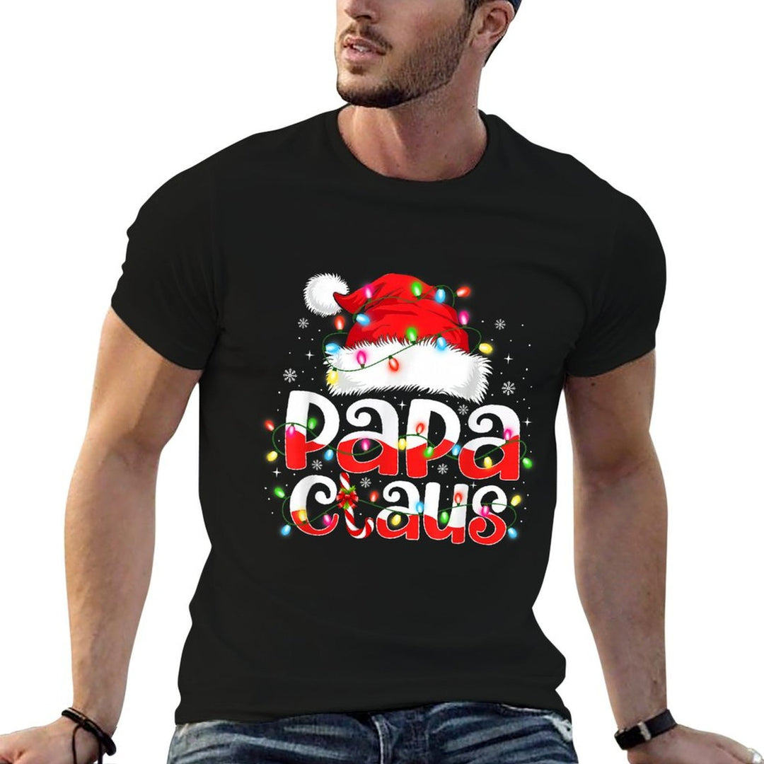 Papa Claus Christmas Lights Pajama Family Matching  Quick-drying T-Shirt