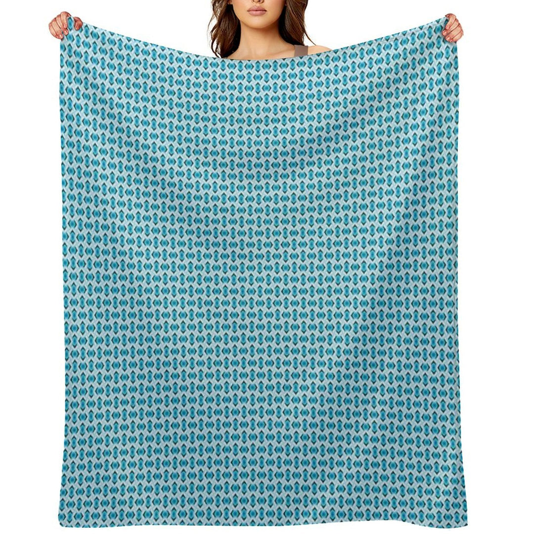 Overlapping Aqua Blue Diamonds Durable Throw Blanket