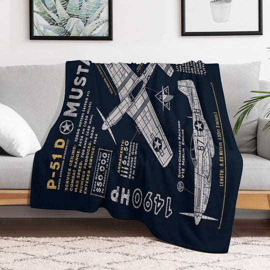 P-51 Mustang Lightweight Throw Blanket