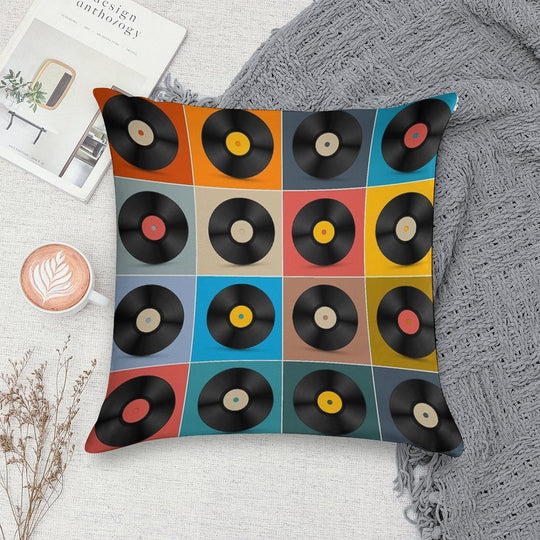 Album,Vinyl Record,Music Poster Soft Hidden Zipper Throw Pillow