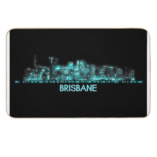 Brisbane Skyline  High-Traffic Bath Mat