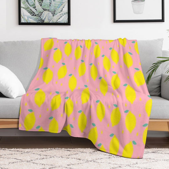 Sweet Lemon Pattern Premium Throw Blanket