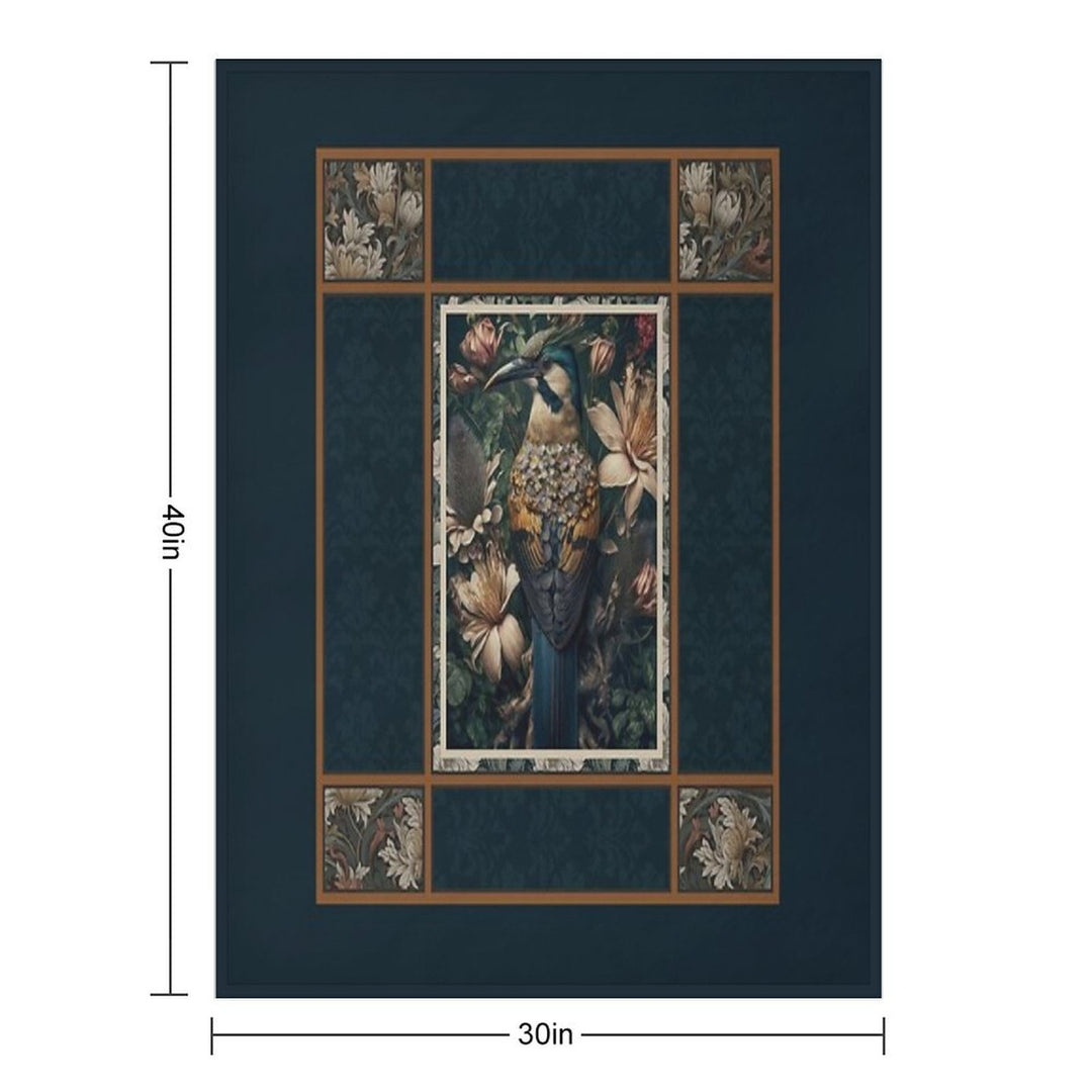 Maxamalist Painting of A Tropical Bird Machine-washable Throw Blanket