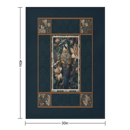 Maxamalist Painting of A Tropical Bird Machine-washable Throw Blanket