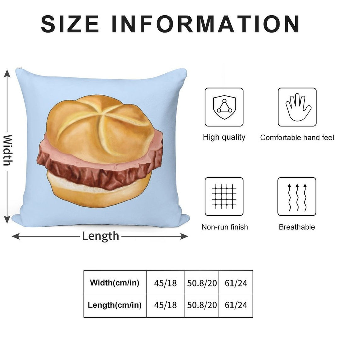 Bavarian Meat Loaf in Bread Roll Soft Luxury Feel Throw Pillow