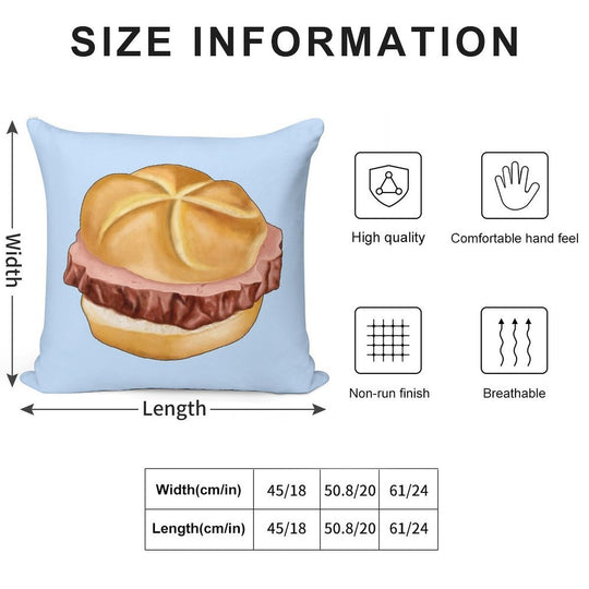 Bavarian Meat Loaf in Bread Roll Soft Luxury Feel Throw Pillow