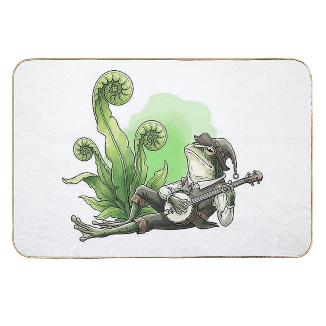 Whimsical Banjo Frog Music  High-Traffic Bath Mat