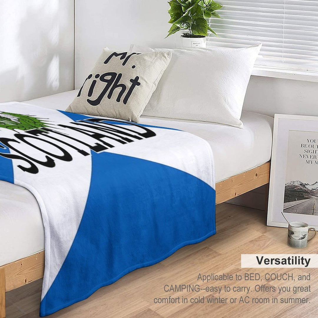 Scotland Saltire Flag - Scottish St Andrews Cross And Thistle, Scottish Pride Shrink-resistant Throw Blanket