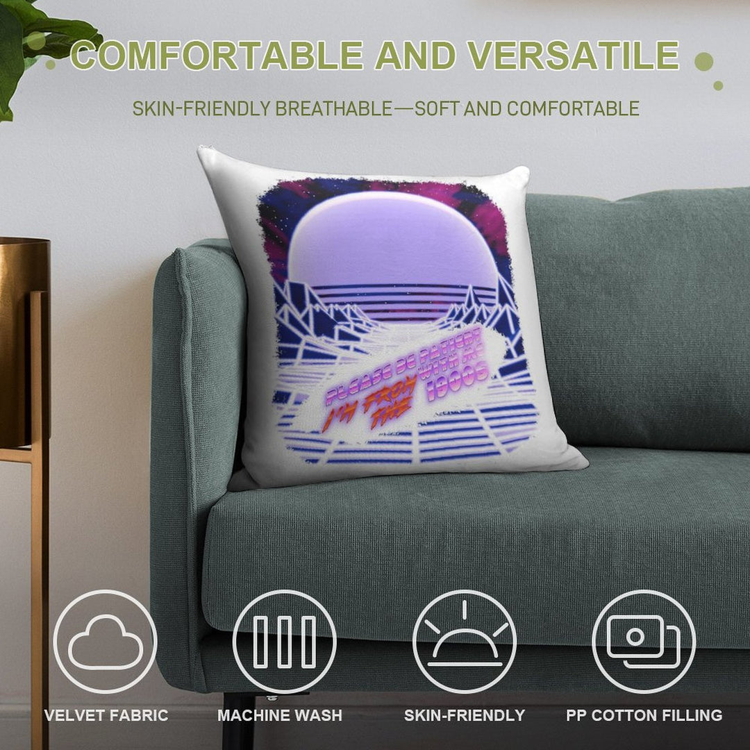 Born in The 1900s (Vapor Wave) Soft Home Decor Throw Pillow