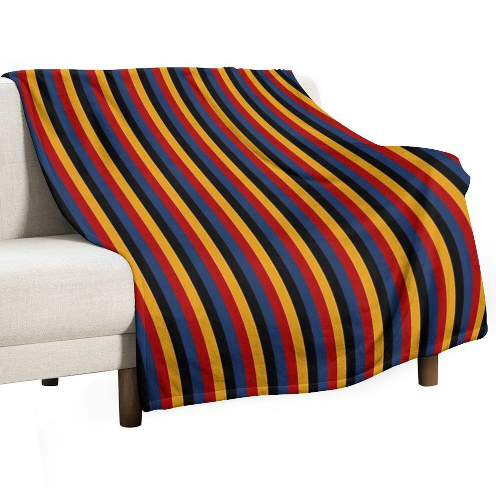 Retro Stripes Red Blue Yellow Black Pattern  Graphicly Pattern Versatility Throw Blanket