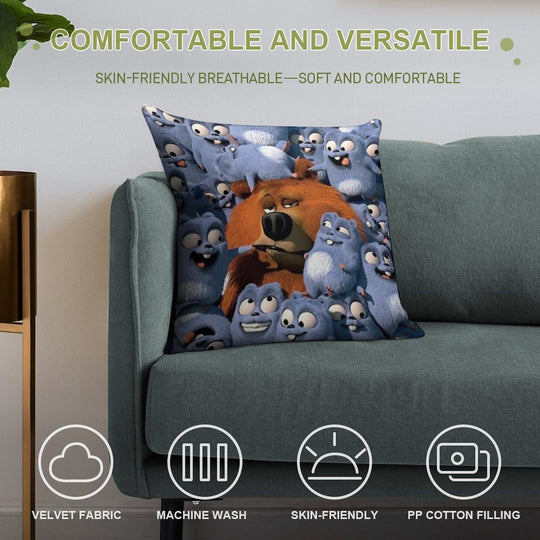 Grizzy And The Lemmings Soft Bedroom Essential Throw Pillow
