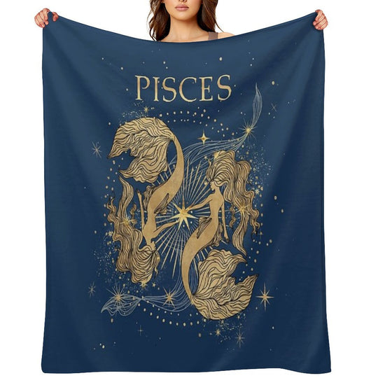 Pisces Zodiac Woman Lightweight Throw Blanket