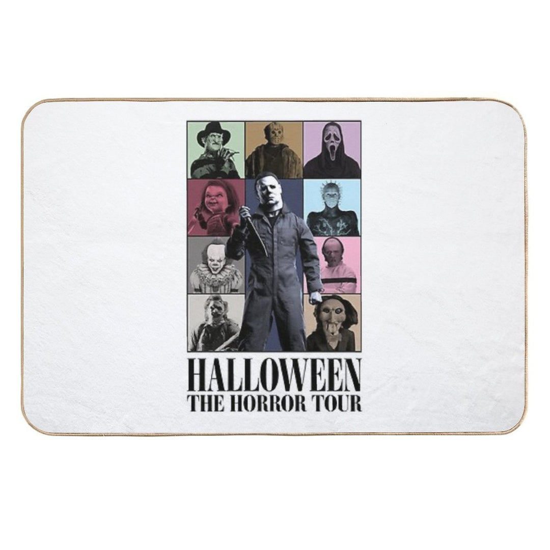 The Horror Tour 2025 Shirt, Halloween Killers Fan Tee, Scary Movie Icons T-Shirt, Slasher Legends Graphic Tee  Toxin-Free Bath Mat