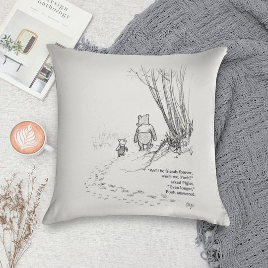 Winnie The Pooh & Piglet Friends Forever Soft Washable Throw Pillow