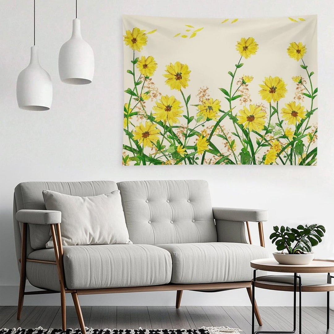 Yellow Wildflowers Tapestry