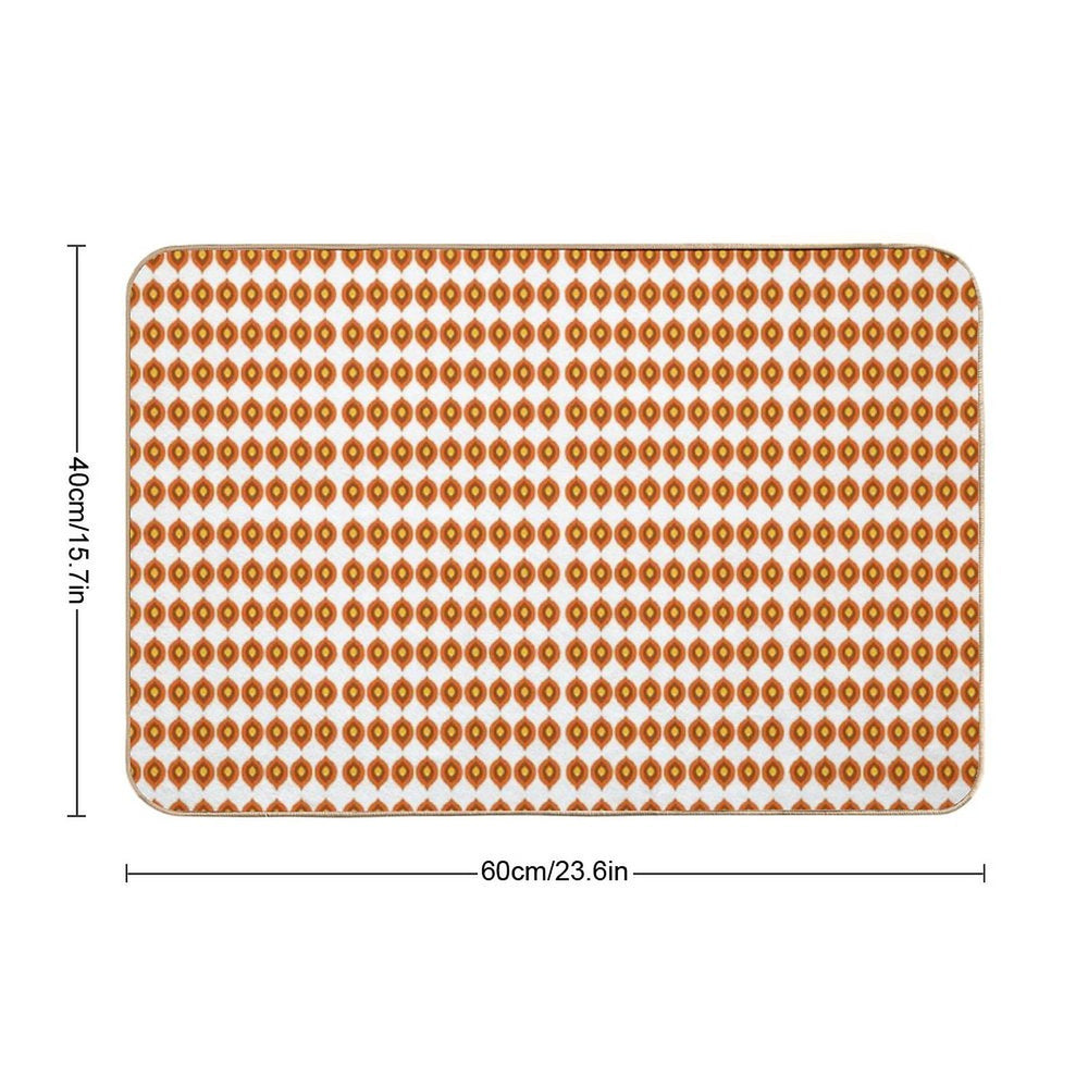Retro 70s Mid-Century Mod Pattern – Burnt Orange Vibes  Anti-Trip Bath Mat