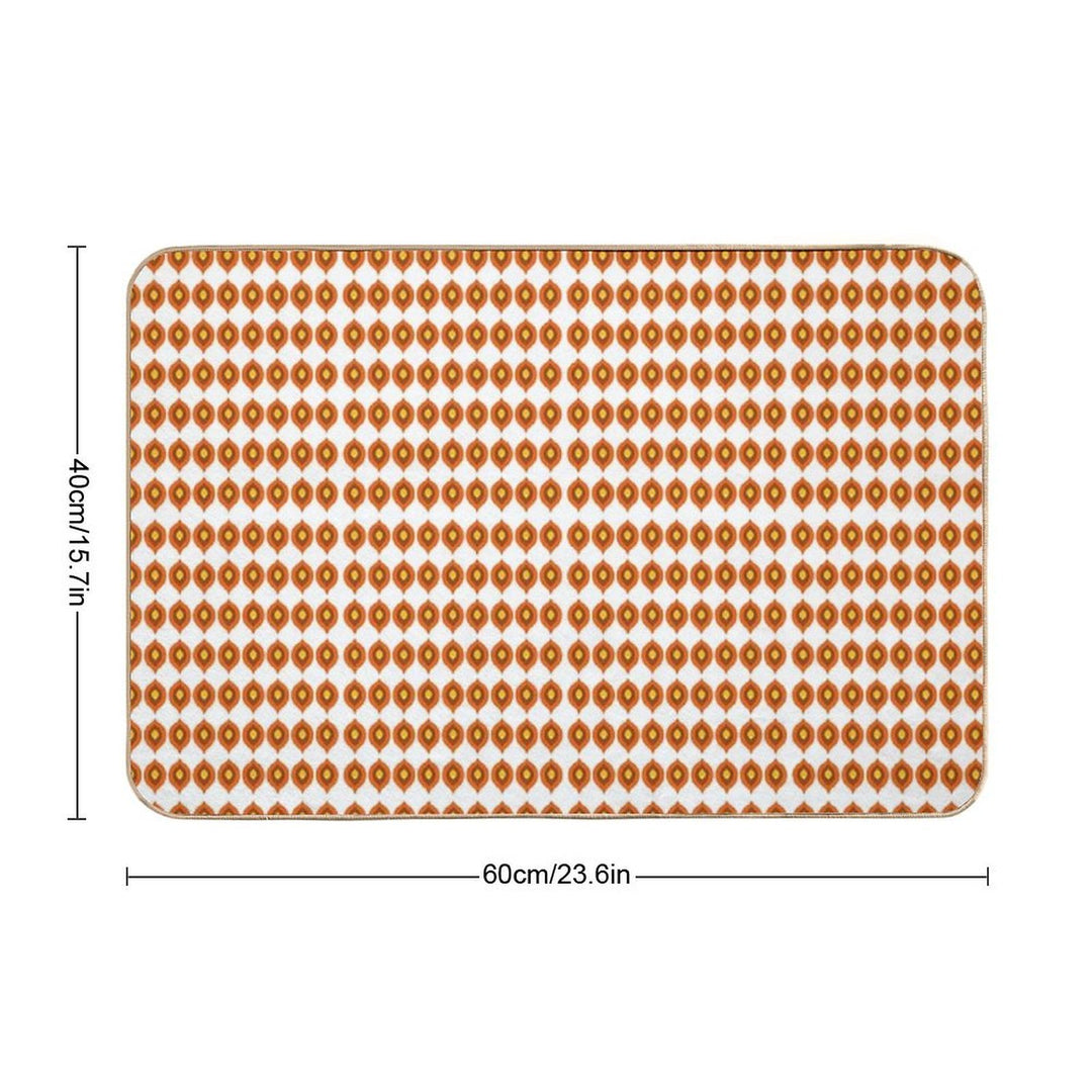 Retro 70s Mid-Century Mod Pattern – Burnt Orange Vibes  Anti-Trip Bath Mat