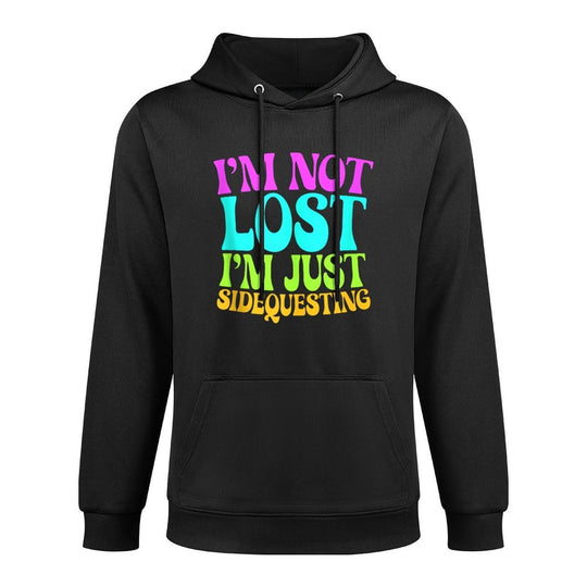 I’m Not Lost, I’m Just Sidequesting – Funny Rave EDM Groovy Breathable Fabric Hoodie
