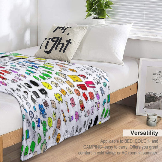 BFDI All Characters (Transparent) Anti-pilling Throw Blanket