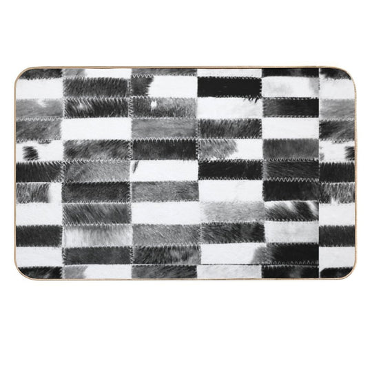 Patchwork Cowhide Rug Durable Bath Mat