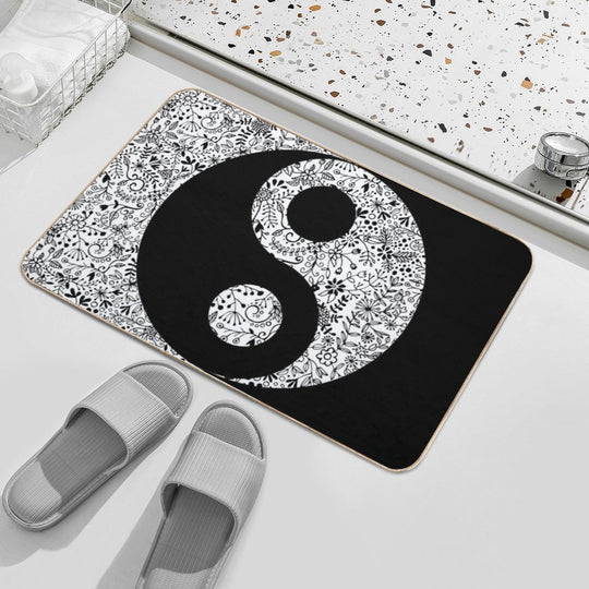 Floral YinYang  Multi-Purpose Bath Mat