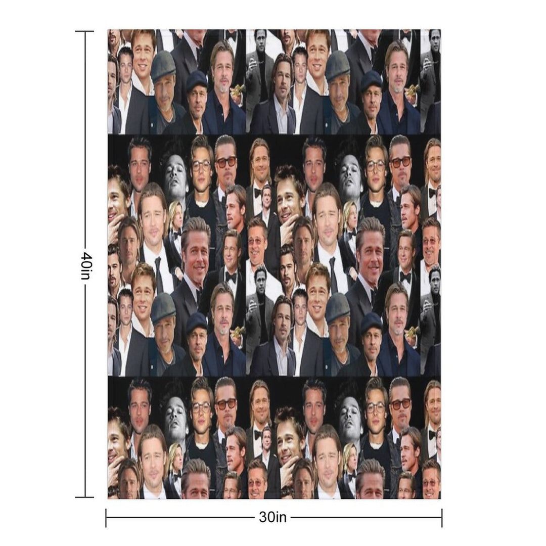 Brad Pitt Sexy Collage Anti-pilling Throw Blanket