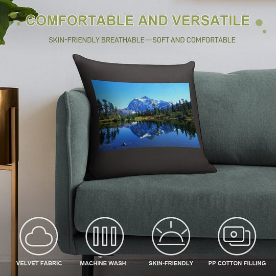 Mount Shuksan And Picture Lake in The Fall Soft Home Decor Throw Pillow