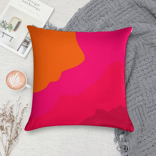 Hot Pink to Orange Soft Skin-Friendly Throw Pillow