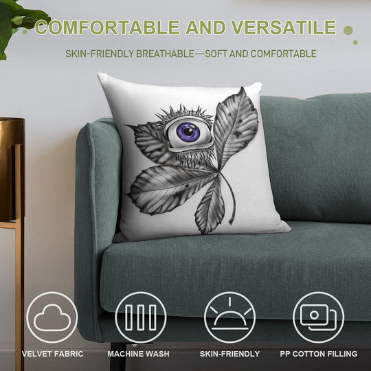 Mystic Chestnut Eye – Enchanted Forest Magic Soft Skin-Friendly Throw Pillow