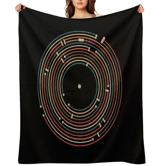 Vinyl Music Metro Record Map Labyrinth Comfort Throw Blanket