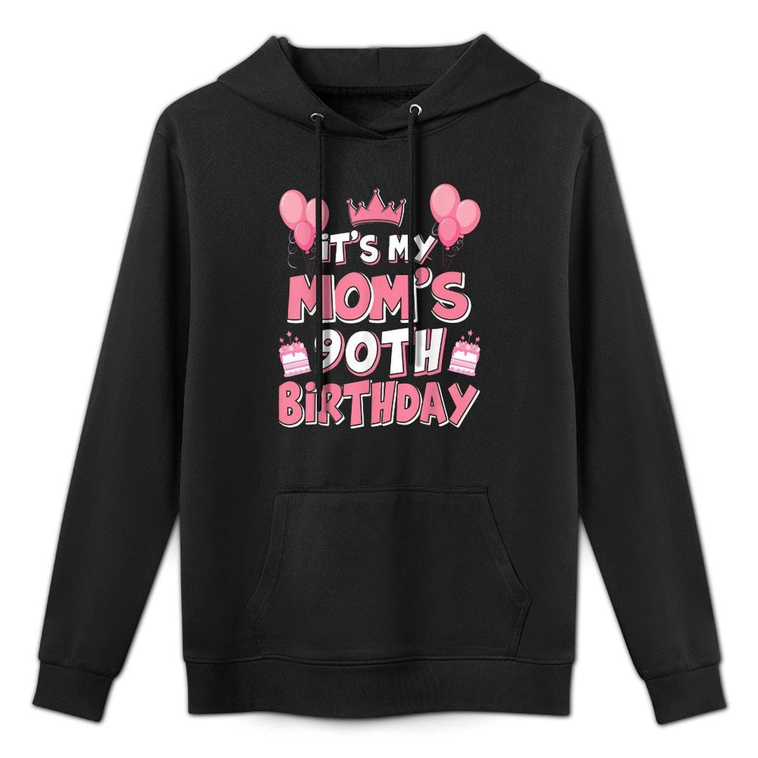 Balloons Its My Moms 90th Birthday 1935 90 Years Old Medium-Weight Fabric Hoodie