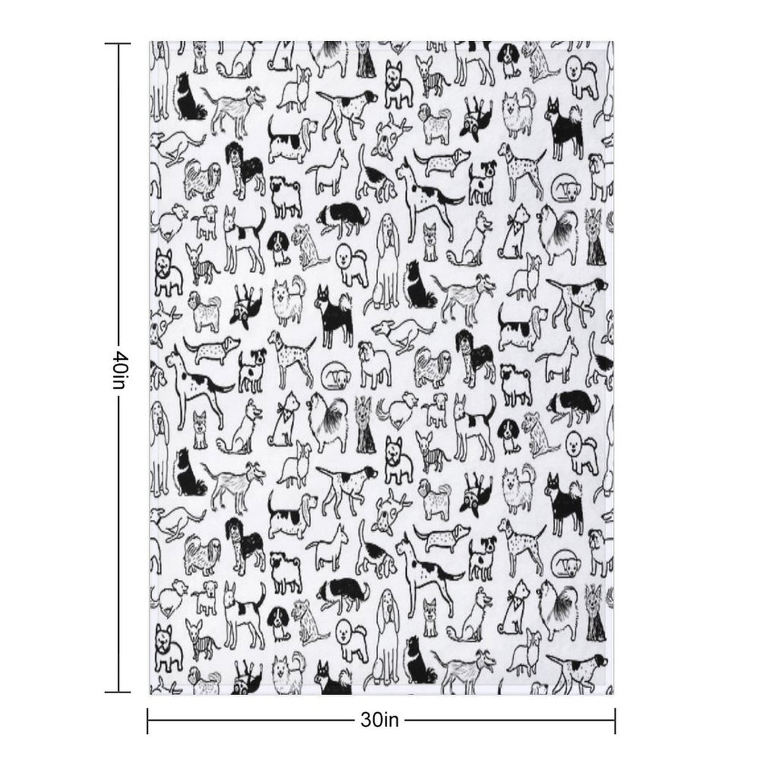 Black And White Dogs Pattern Eco-conscious Throw Blanket