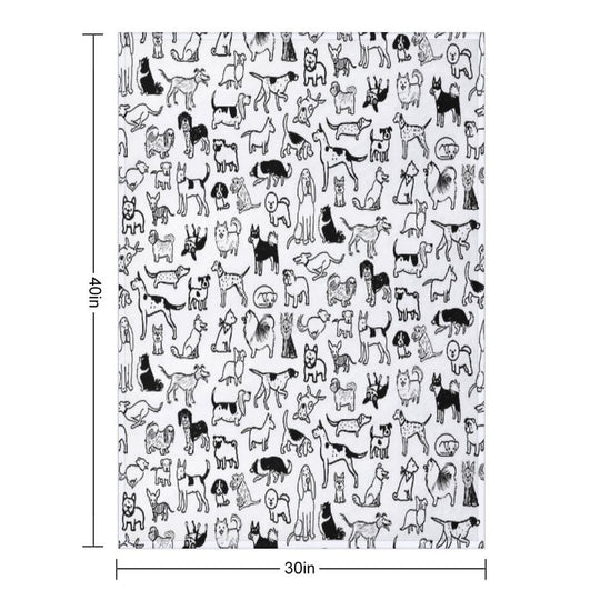 Black And White Dogs Pattern Eco-conscious Throw Blanket