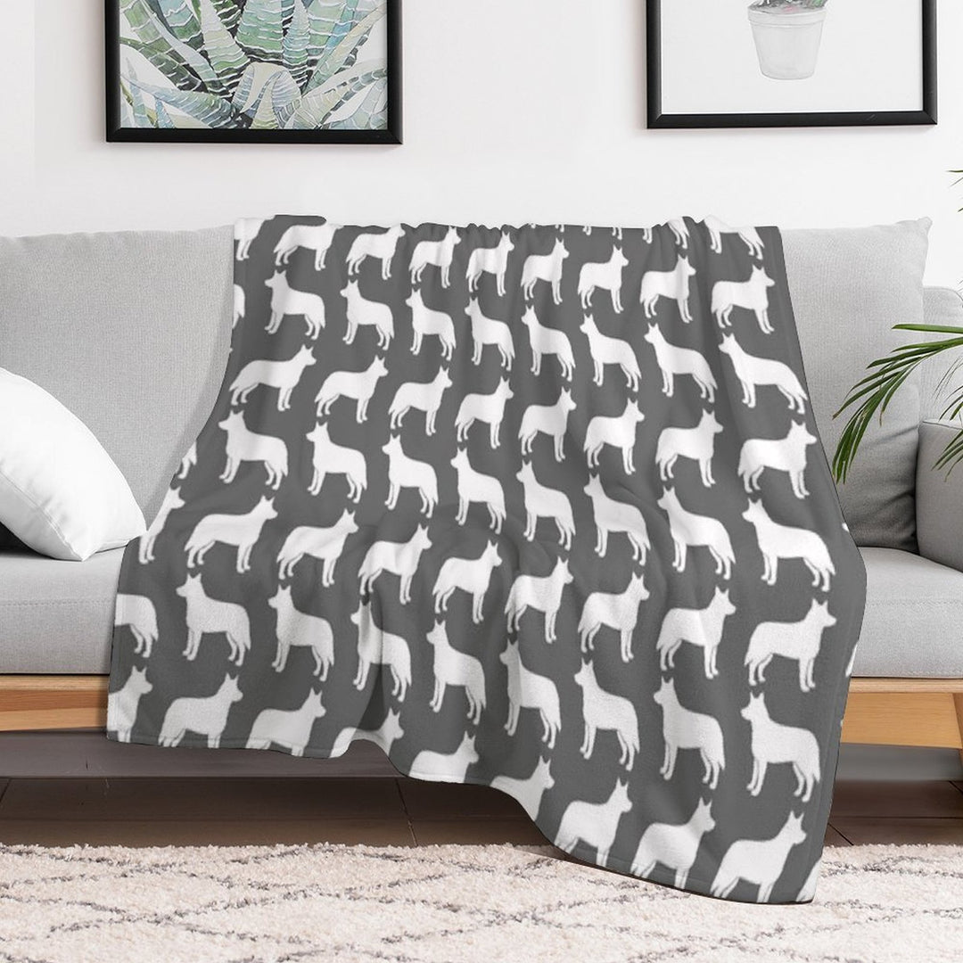 Australian Cattle Dog Silhouette(s) Durable Throw Blanket