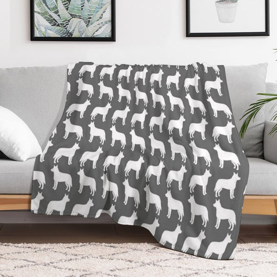 Australian Cattle Dog Silhouette(s) Durable Throw Blanket